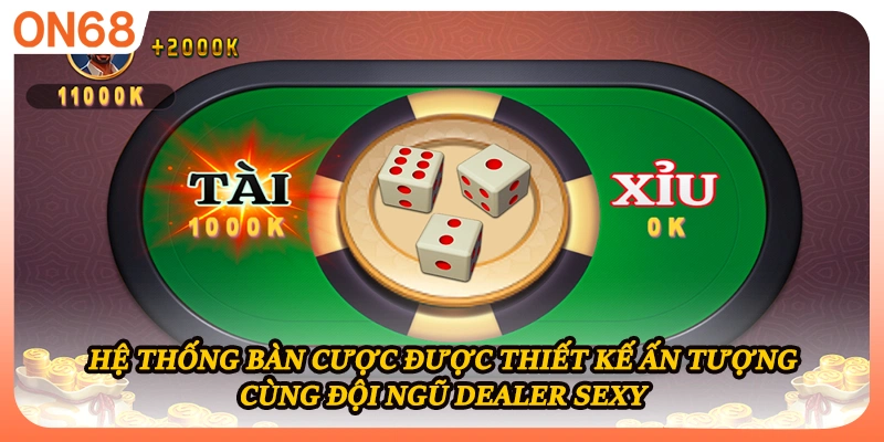 Hệ thống bàn cược được thiết kế ấn tượng cùng đội ngũ dealer sexy